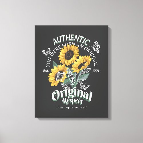 Sunflowers and Butterflies Graphic Canvas Print