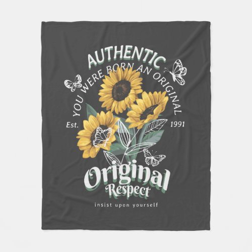 Sunflowers and Butterflies Graphic Fleece Blanket