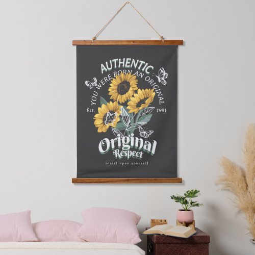 Sunflowers and Butterflies Graphic Hanging Tapestry