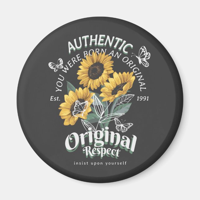 Sunflowers and Butterflies Graphic Magnet (Front)