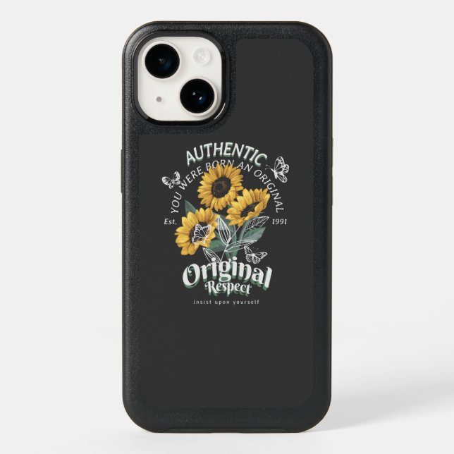 Sunflowers and Butterflies Graphic Otterbox iPhone Case (Back)