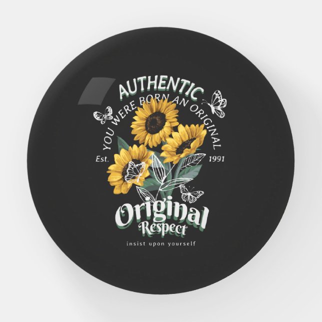 Sunflowers and Butterflies Graphic Paperweight (Front)