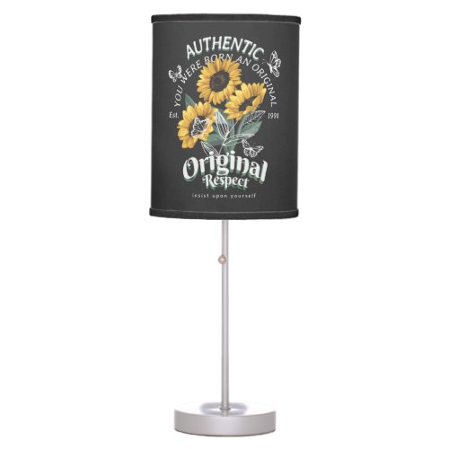 Sunflowers and Butterflies Graphic Table Lamp