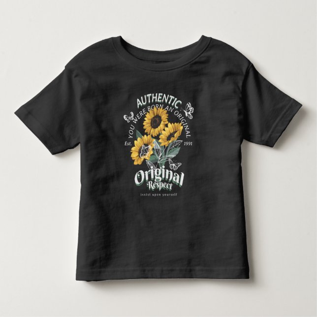 Sunflowers and Butterflies Graphic Toddler T-shirt (Front)