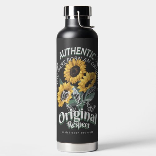 Sunflowers and Butterflies Graphic Water Bottle