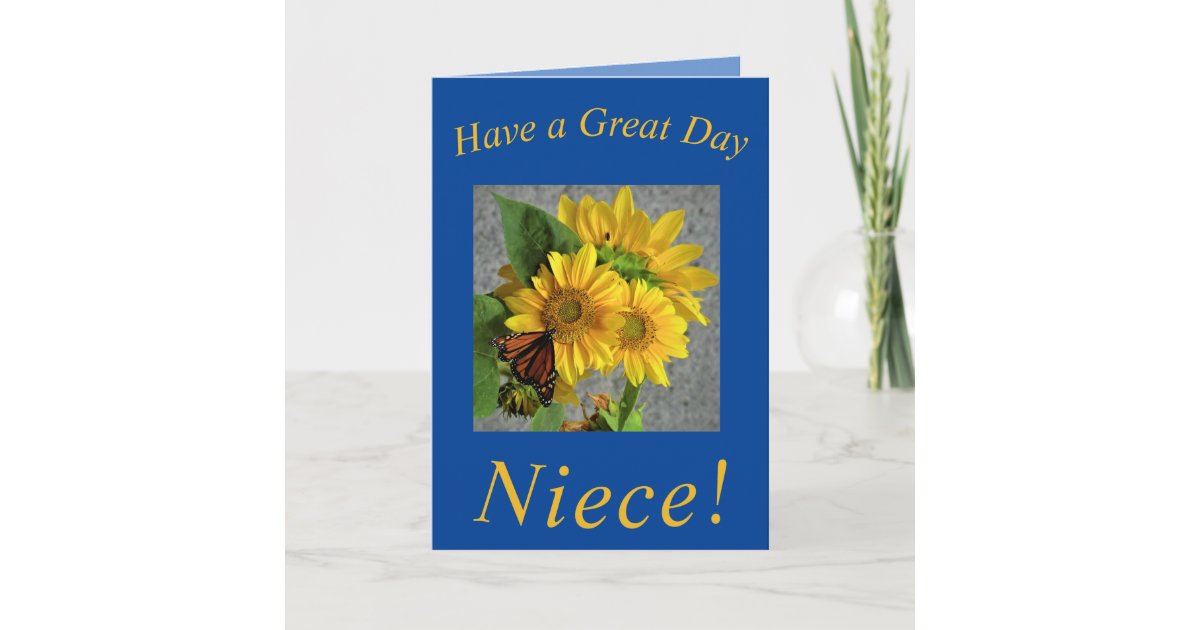 Sunflowers and Butterfly Birthday Card for Niece Zazzle