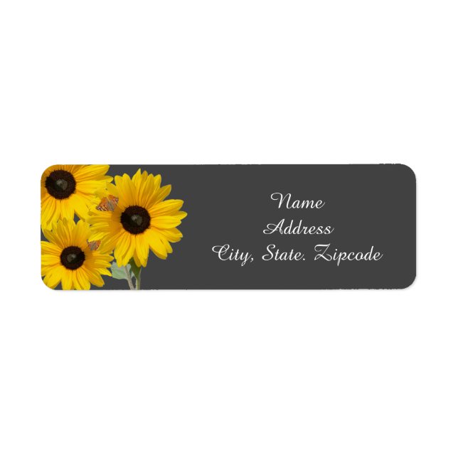 Sunflowers and Butterfly Return Address Label (Front)