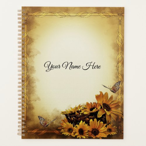 Sunflowers and Butterflys  Personalized Planner