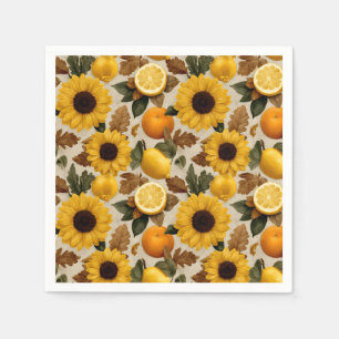 Sunflowers and Citrus Autumn Home Decor Napkins