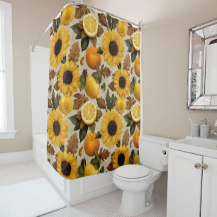 Sunflowers and Citrus Autumn Home Decor Shower Curtain