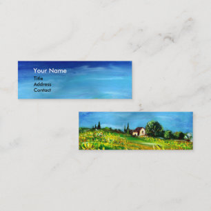 SUNFLOWERS AND COUNTRYSIDE IN TUSCANY / Blue Sky Mini Business Card