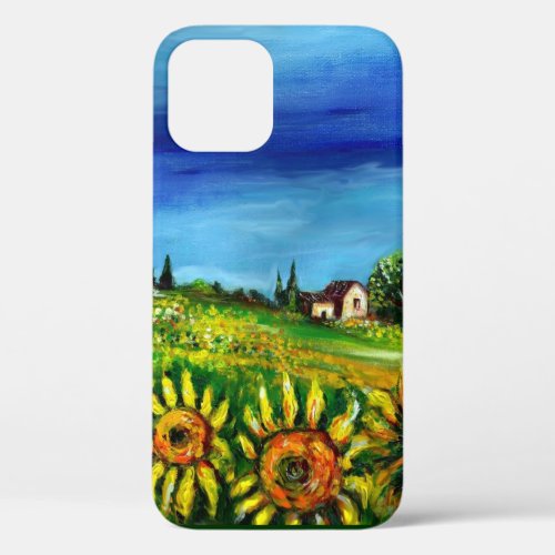 SUNFLOWERS AND COUNTRYSIDE IN TUSCANY iPhone 12 PRO CASE