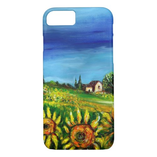 SUNFLOWERS AND COUNTRYSIDE IN TUSCANY iPhone 87 CASE