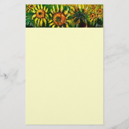 SUNFLOWERS AND COUNTRYSIDE IN TUSCANY cream Stationery