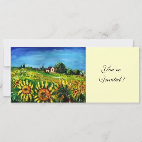 SUNFLOWERS AND COUNTRYSIDE IN TUSCANY INVITATION