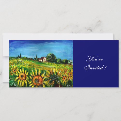 SUNFLOWERS AND COUNTRYSIDE IN TUSCANY INVITATION