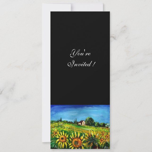 SUNFLOWERS AND COUNTRYSIDE IN TUSCANY, INVITATION (Front)