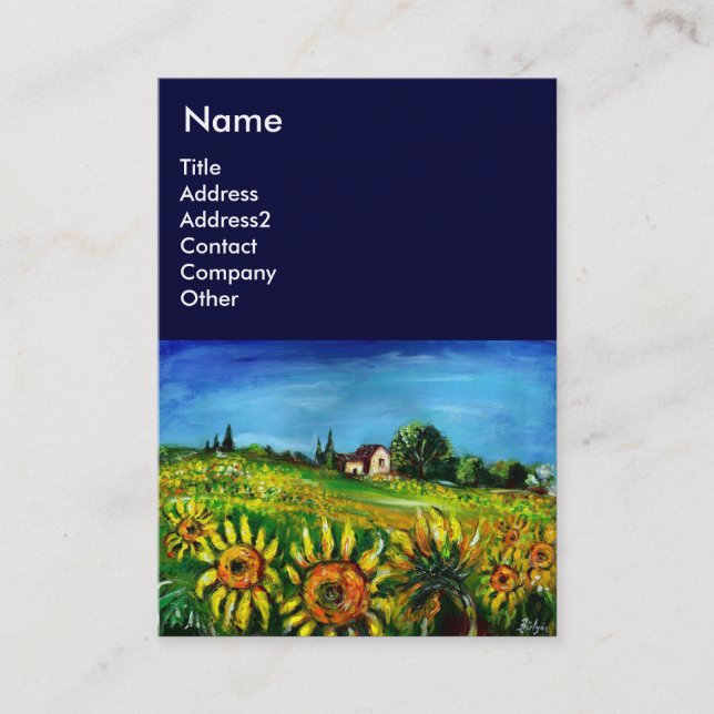 SUNFLOWERS AND COUNTRYSIDE IN TUSCANY- ITALY BUSINESS CARD (Front)
