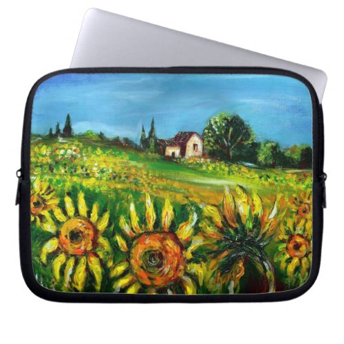 SUNFLOWERS AND COUNTRYSIDE IN TUSCANY LAPTOP SLEEVE