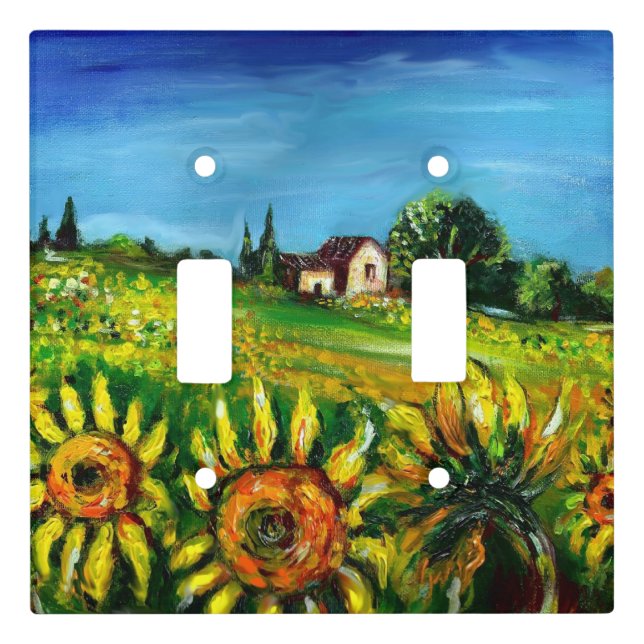 SUNFLOWERS AND COUNTRYSIDE IN TUSCANY LIGHT SWITCH COVER (Front)