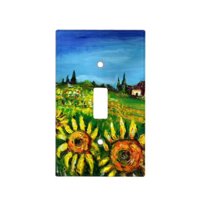 SUNFLOWERS AND COUNTRYSIDE IN TUSCANY LIGHT SWITCH COVER (Front)