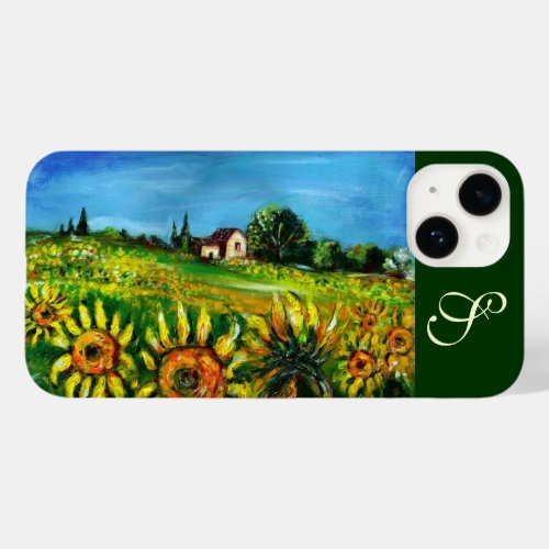 SUNFLOWERS AND COUNTRYSIDE IN TUSCANY MONOGRAM Case_Mate iPhone 14 CASE
