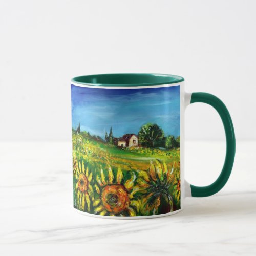 SUNFLOWERS AND COUNTRYSIDE IN TUSCANY MUG