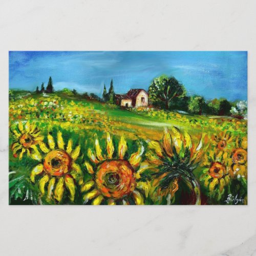 SUNFLOWERS AND COUNTRYSIDE IN TUSCANY STATIONERY