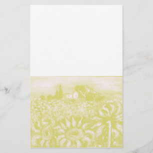 SUNFLOWERS AND COUNTRYSIDE IN TUSCANY STATIONERY