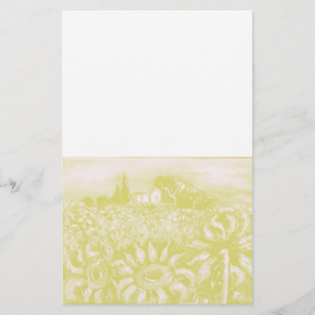 SUNFLOWERS AND COUNTRYSIDE IN TUSCANY STATIONERY (Front)