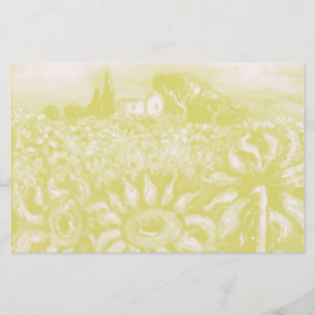 SUNFLOWERS AND COUNTRYSIDE IN TUSCANY STATIONERY (Front)