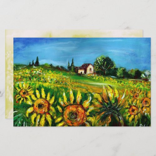 SUNFLOWERS AND COUNTRYSIDE IN TUSCANY STATIONERY