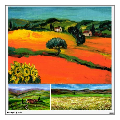 SUNFLOWERS AND COUNTRYSIDE IN TUSCANY WALL DECAL