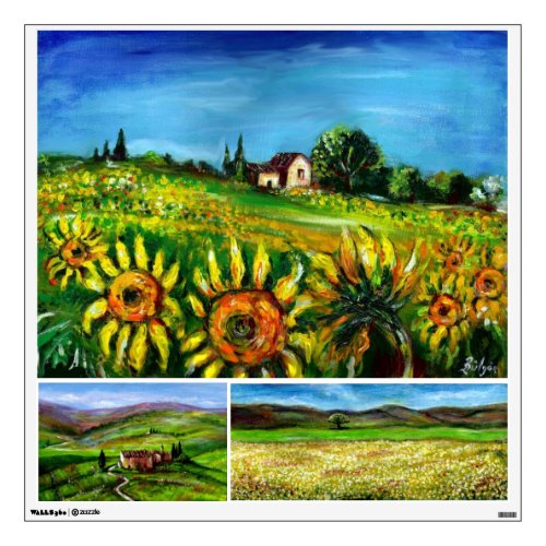 SUNFLOWERS AND COUNTRYSIDE IN TUSCANY WALL STICKER