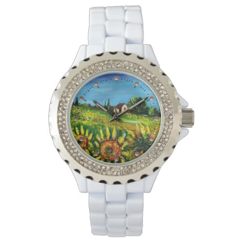 SUNFLOWERS AND COUNTRYSIDE IN TUSCANY WATCH