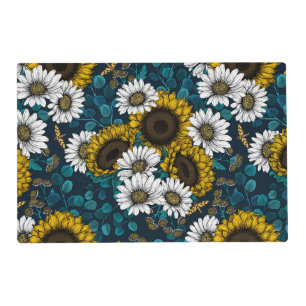 Sunflowers and daisies, summer garden 2 placemat