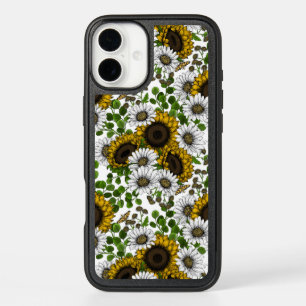 Sunflowers and daisies, summer garden 3 iPhone 16 plus case