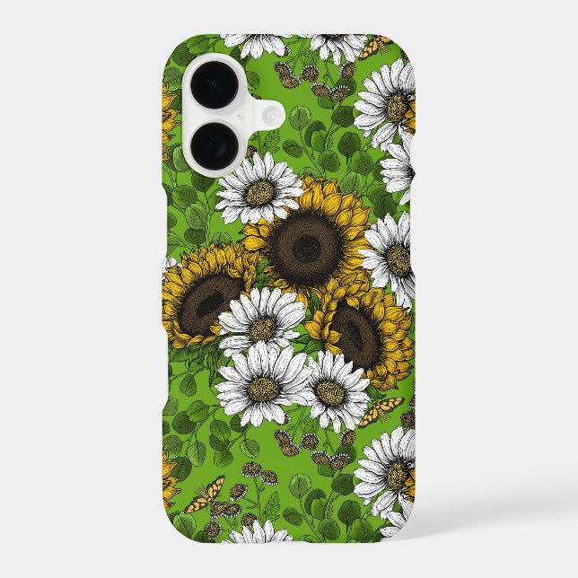 Sunflowers and daisies, summer garden Case-Mate iPhone case (Back)