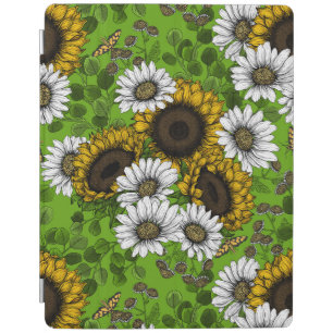 Sunflowers and daisies, summer garden iPad smart cover