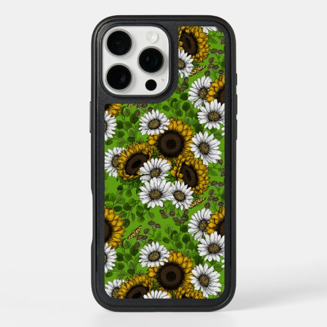 Sunflowers and daisies, summer garden otterbox iPhone case (Back)
