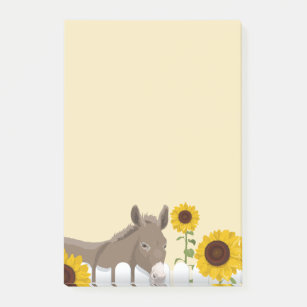 Sunflowers' and Donkey Post-it Notes