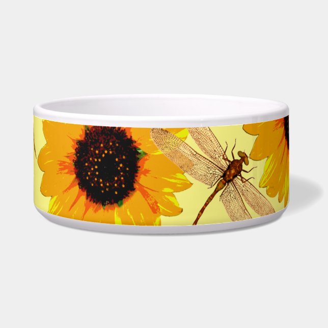 Sunflowers And Dragonflies,   Bowl (Front)