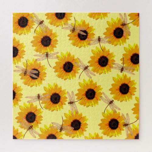 Sunflowers And Dragonflies   Jigsaw Puzzle