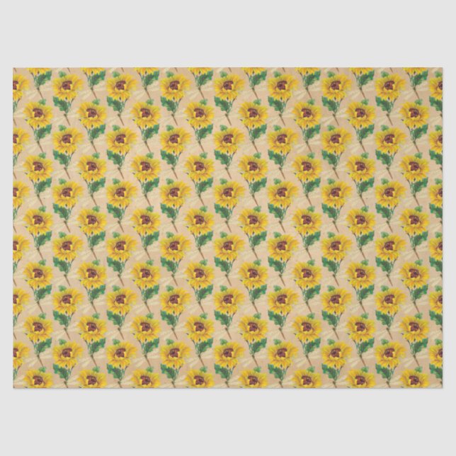 Sunflowers and Dragonflies Series Design 10 Tissue Paper (Front)