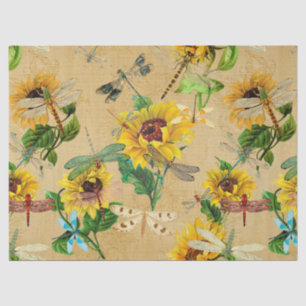 Sunflowers and Dragonflies Series Design 2 Tissue Paper