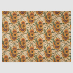 Sunflowers and Dragonflies Series Design 3 Tissue Paper