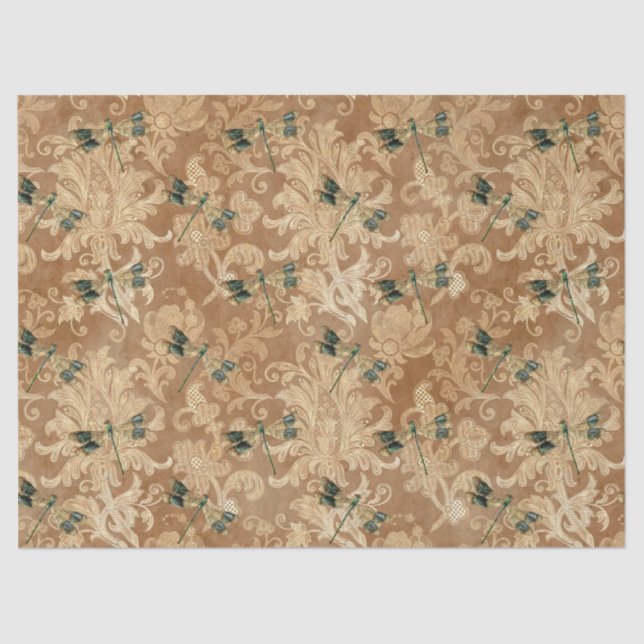 Sunflowers and Dragonflies Series Design 8 Tissue Paper (Front)