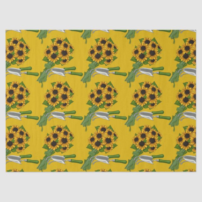 Sunflowers-and-Garden-Tools- Tissue Paper (Front)