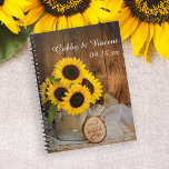 Sunflowers And Garden Watering Can Barn Wedding Notebook at Zazzle