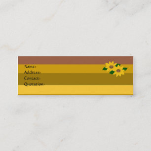 Sunflowers and Golden Stripes Mini Business Card